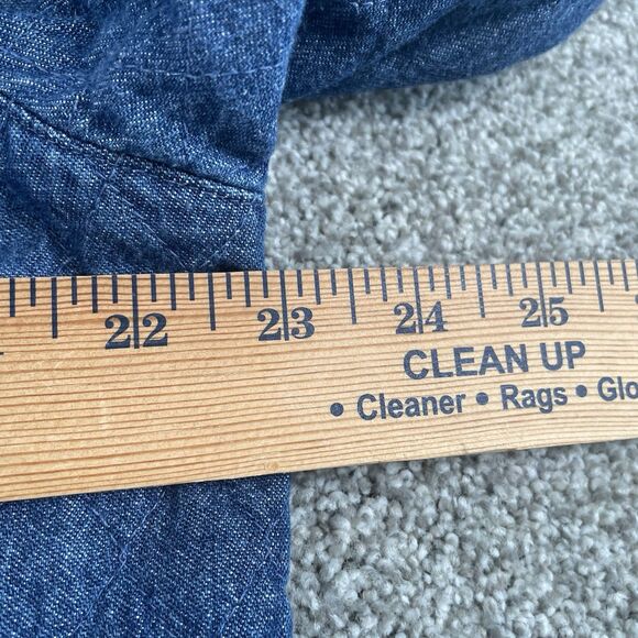 Christopher & Banks Christmas Denim Jacket Snowman Embroidered Size Large - Picture 11 of 13